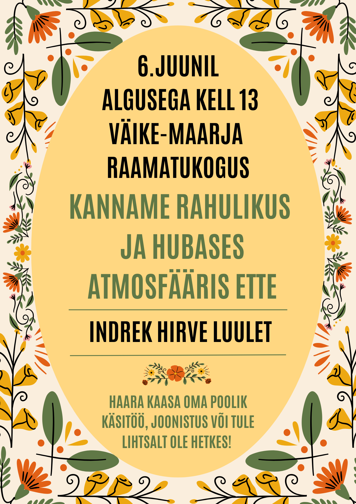 Rahulikus ja hubases atmosfääris